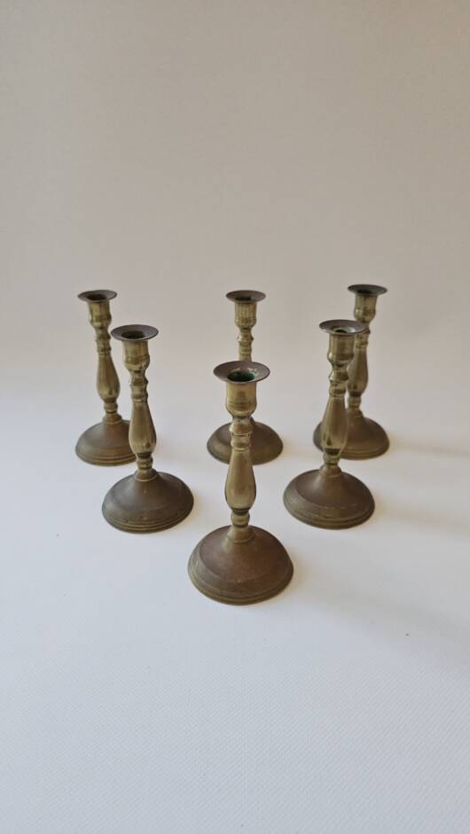 Juego de 6 candelabros pequeños